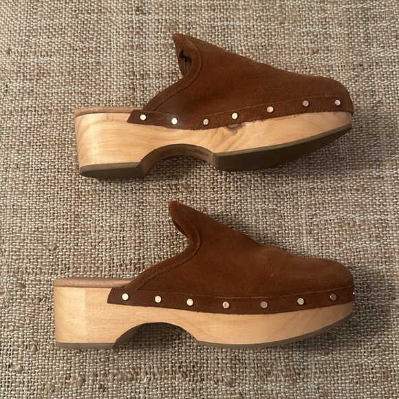 Dolce Vita Closen Wooden Clogs Brown Sz 8.5 Anthropologie - Picture 3 of 7